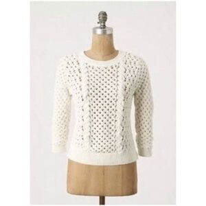 Knitted & Knotted Ivory EVENING CHILL Sweater M